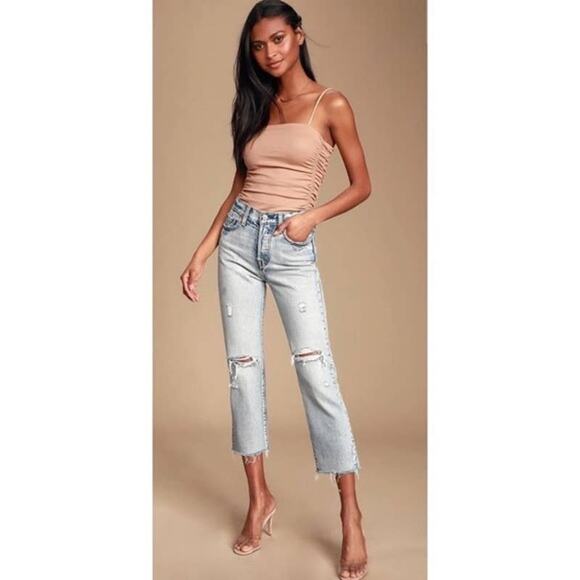 INTIMATELY FREE PEOPLE on your side tan ribbed ruched bodysuit size xs - Picture 2 of 9